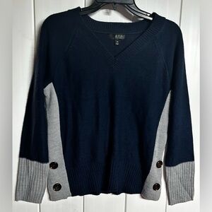 a.n.a Navy  and Gray V Neck Sweater